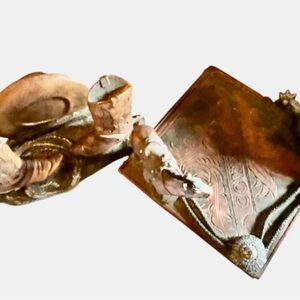 Decorative Western 2 piece Desk Organizer (Resin)